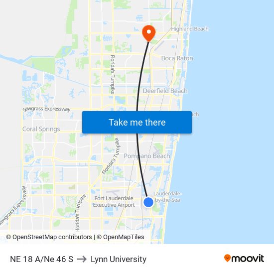 NE 18 A/Ne 46 S to Lynn University map