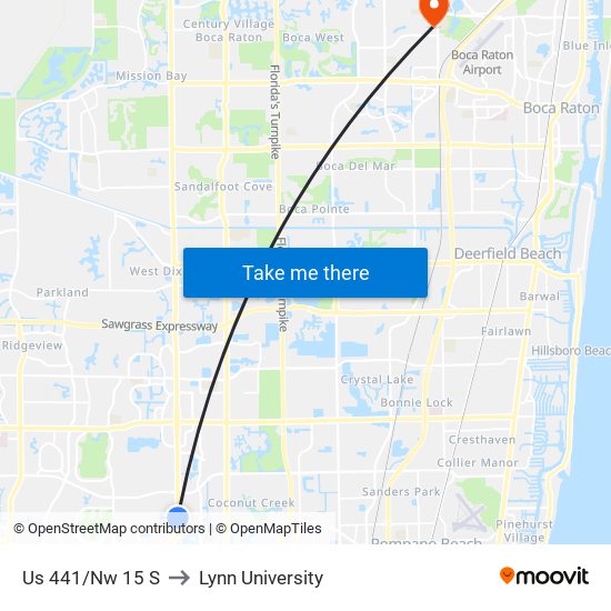 Us 441/Nw 15 S to Lynn University map