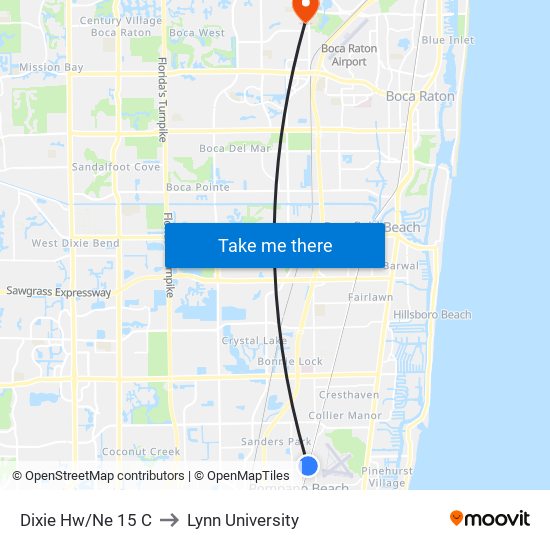 Dixie Hw/Ne 15 C to Lynn University map