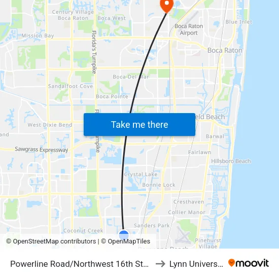 Powerline Road/Northwest 16th Street to Lynn University map