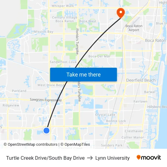 Turtle Creek Drive/South Bay Drive to Lynn University map