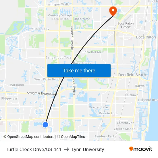 Turtle Creek Drive/US 441 to Lynn University map