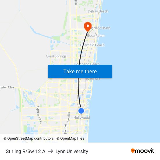 Stirling R/Sw 12 A to Lynn University map