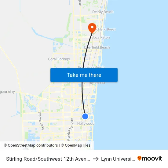 Stirling Road/Southwest 12th Avenue to Lynn University map
