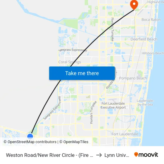 Weston Road/New River Circle - (Fire Station 83) to Lynn University map