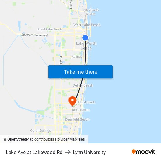 Lake Ave at Lakewood Rd to Lynn University map