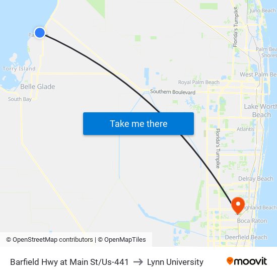 Barfield Hwy at Main St/Us-441 to Lynn University map