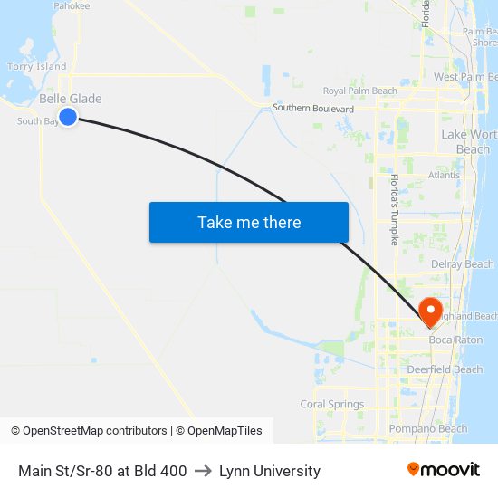 MAIN ST/SR-80 at BLD 400 to Lynn University map