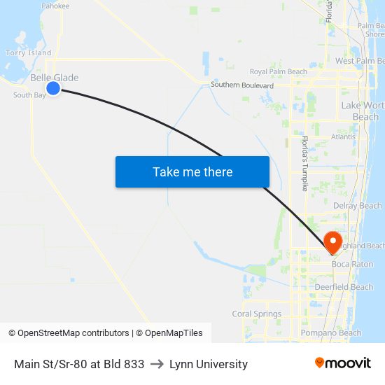 Main St/Sr-80 at Bld 833 to Lynn University map