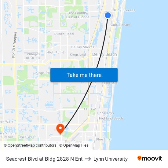 Seacrest Blvd at Bldg 2828 N Ent to Lynn University map