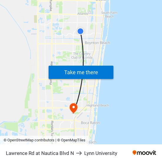 Lawrence Rd at  Nautica Blvd N to Lynn University map