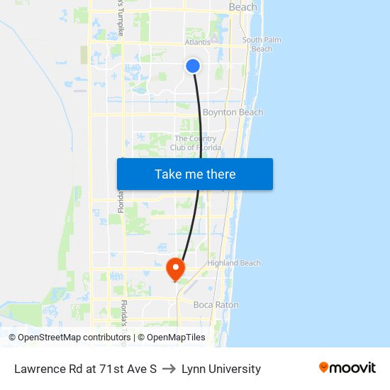 LAWRENCE RD at  71ST AVE S to Lynn University map