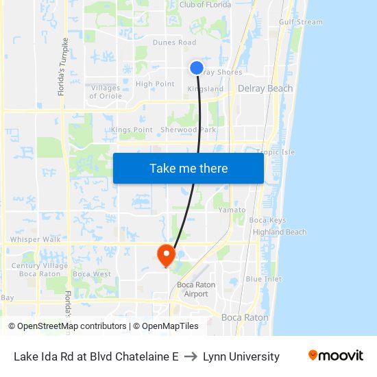 Lake Ida Rd at  Blvd Chatelaine E to Lynn University map