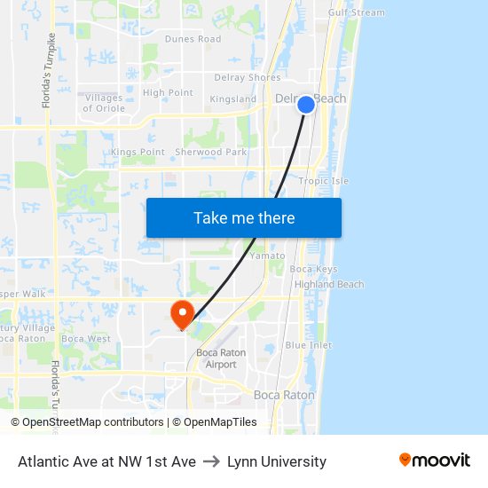 Atlantic Ave at NW 1st Ave to Lynn University map