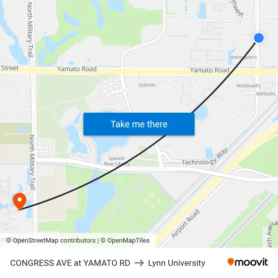 CONGRESS AVE at  YAMATO RD to Lynn University map
