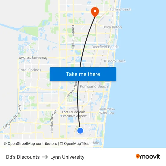 Dd's Discounts to Lynn University map