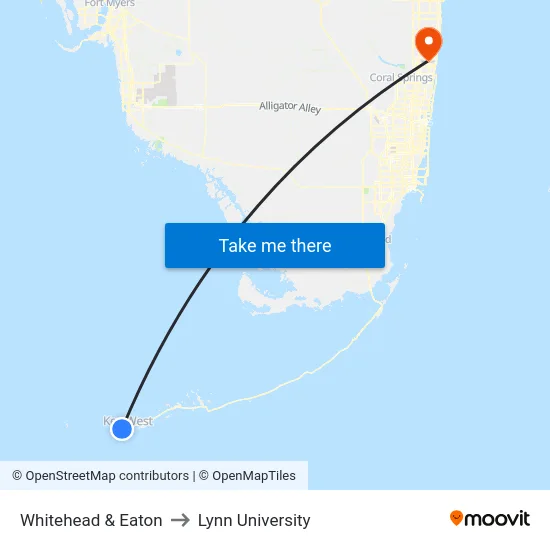Whitehead & Eaton to Lynn University map