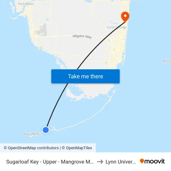 Sugarloaf Key - Upper - Mangrove Mama's to Lynn University map