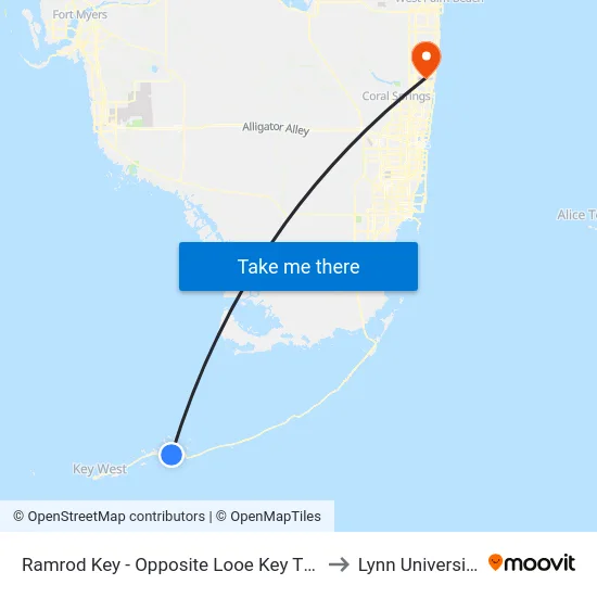Ramrod Key - Opposite Looe Key Tiki to Lynn University map