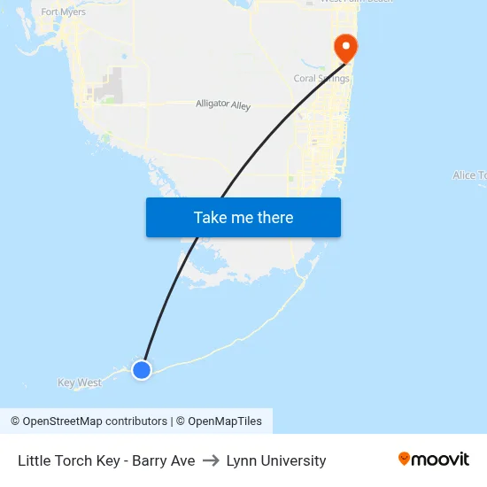 Little Torch Key - Barry Ave to Lynn University map
