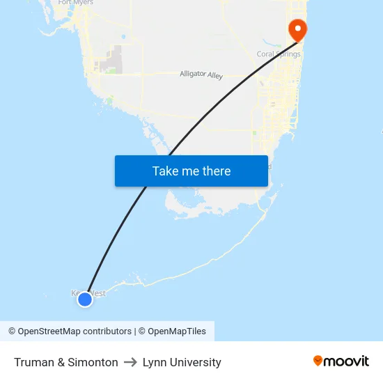 Truman & Simonton to Lynn University map
