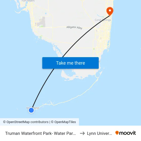Truman Waterfront Park- Water Park Area to Lynn University map