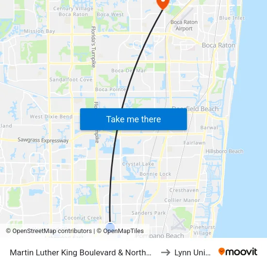 Martin Luther King Boulevard & Northwest 27th Avenue to Lynn University map