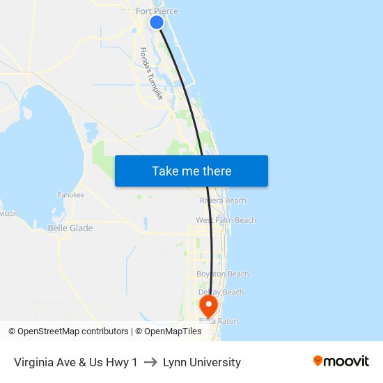 Virginia Ave & Us Hwy 1 to Lynn University map