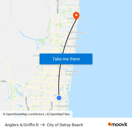 Anglers A/Griffin R to City of Delray Beach map