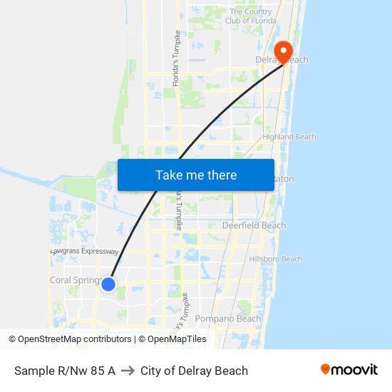 Sample R/Nw 85 A to City of Delray Beach map