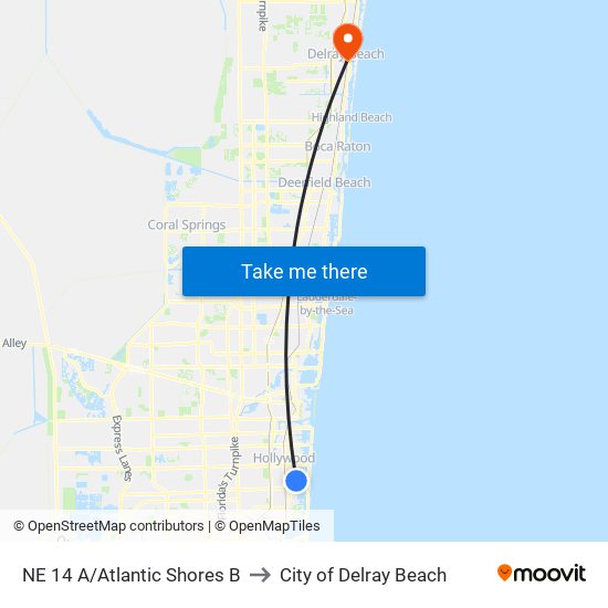 NE 14 A/Atlantic Shores B to City of Delray Beach map