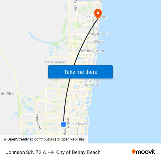 JOHNSON S/N 72 A to City of Delray Beach map