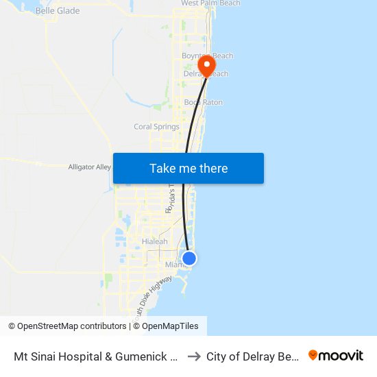 Mt Sinai Hospital & Gumenick Bldg to City of Delray Beach map