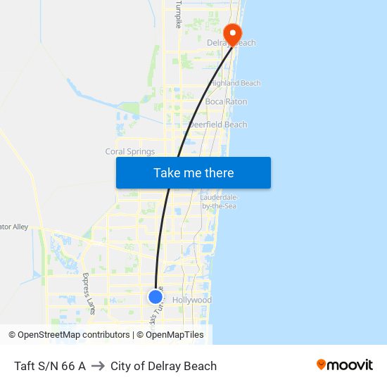 Taft S/N 66 A to City of Delray Beach map