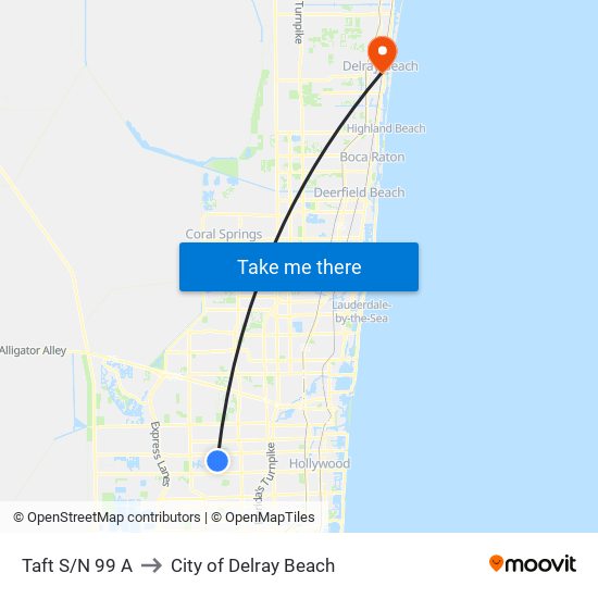 Taft S/N 99 A to City of Delray Beach map