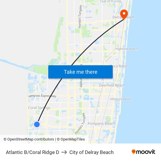 Atlantic B/Coral Ridge D to City of Delray Beach map