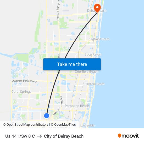 Us 441/Sw 8 C to City of Delray Beach map