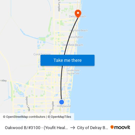 Oakwood B/#3100 - (Youfit Health Club) to City of Delray Beach map