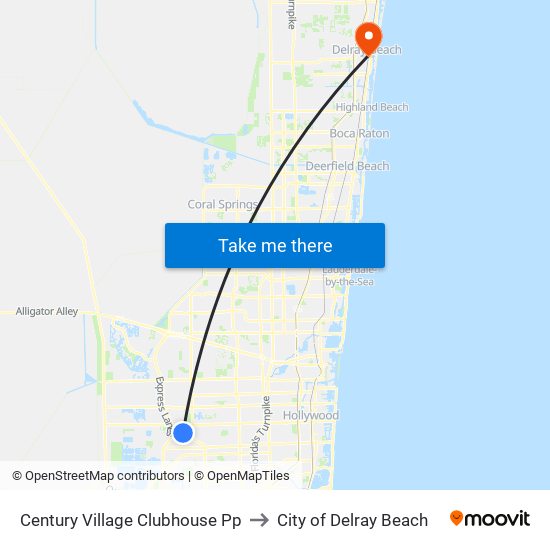 Century Village Clubhouse Pp to City of Delray Beach map