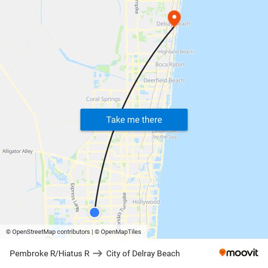 Pembroke R/Hiatus R to City of Delray Beach map