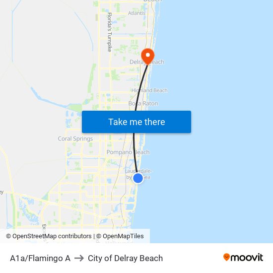 A1a/Flamingo A to City of Delray Beach map