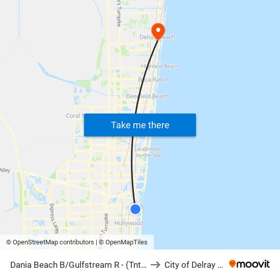 DANIA BEACH B/GULFSTREAM R - (TNT FIREWORKS) to City of Delray Beach map