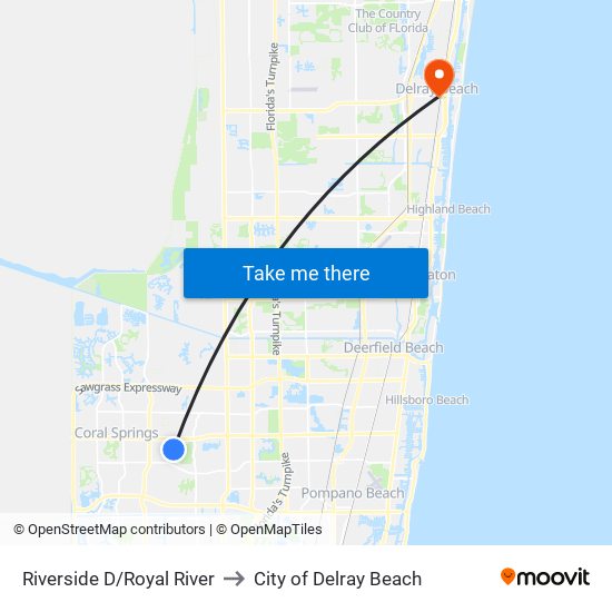 Riverside D/Royal River to City of Delray Beach map