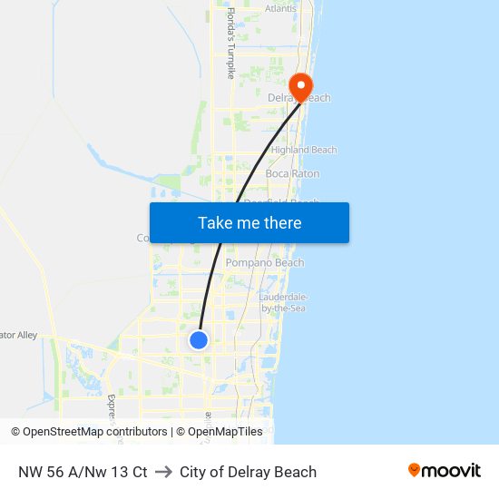 NW 56 A/Nw 13 Ct to City of Delray Beach map