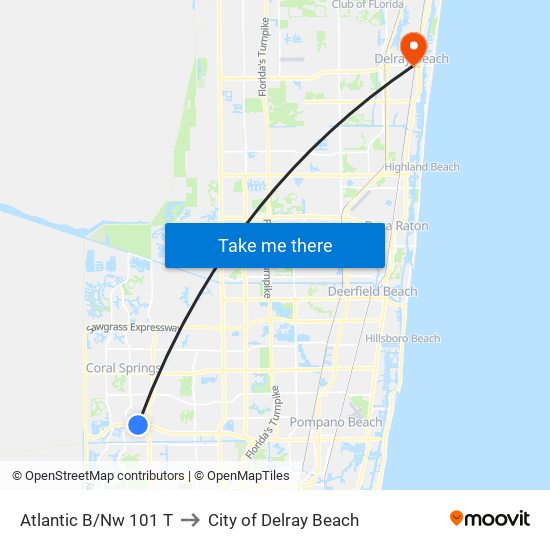 Atlantic B/Nw 101 T to City of Delray Beach map