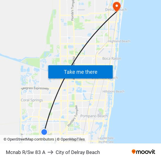 MCNAB R/SW 83 A to City of Delray Beach map