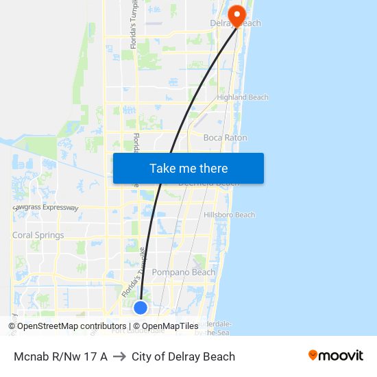 Mcnab R/Nw 17 A to City of Delray Beach map