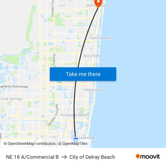 NE 18 A/Commercial B to City of Delray Beach map