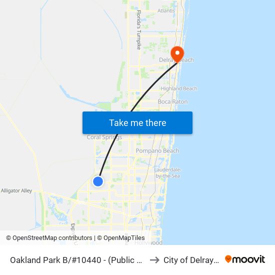 Oakland Park B/#10440 - (Public Safety Cmplx) to City of Delray Beach map