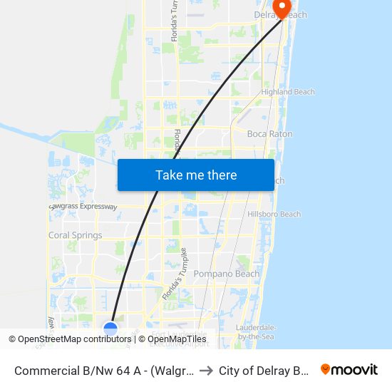 Commercial B/Nw 64 A - (Walgreens) to City of Delray Beach map